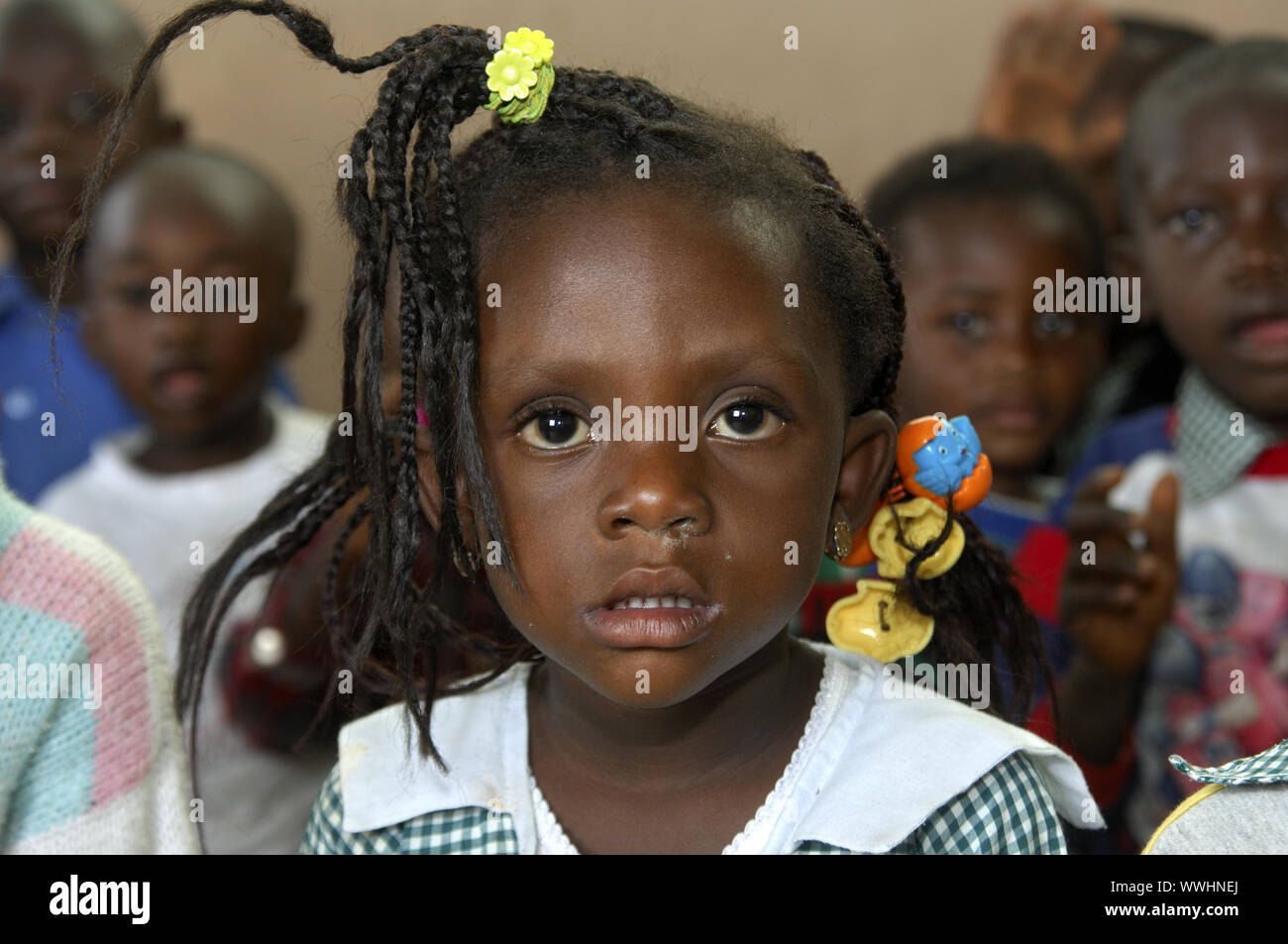 Girl of a preschool group, Ghana Stock Photo