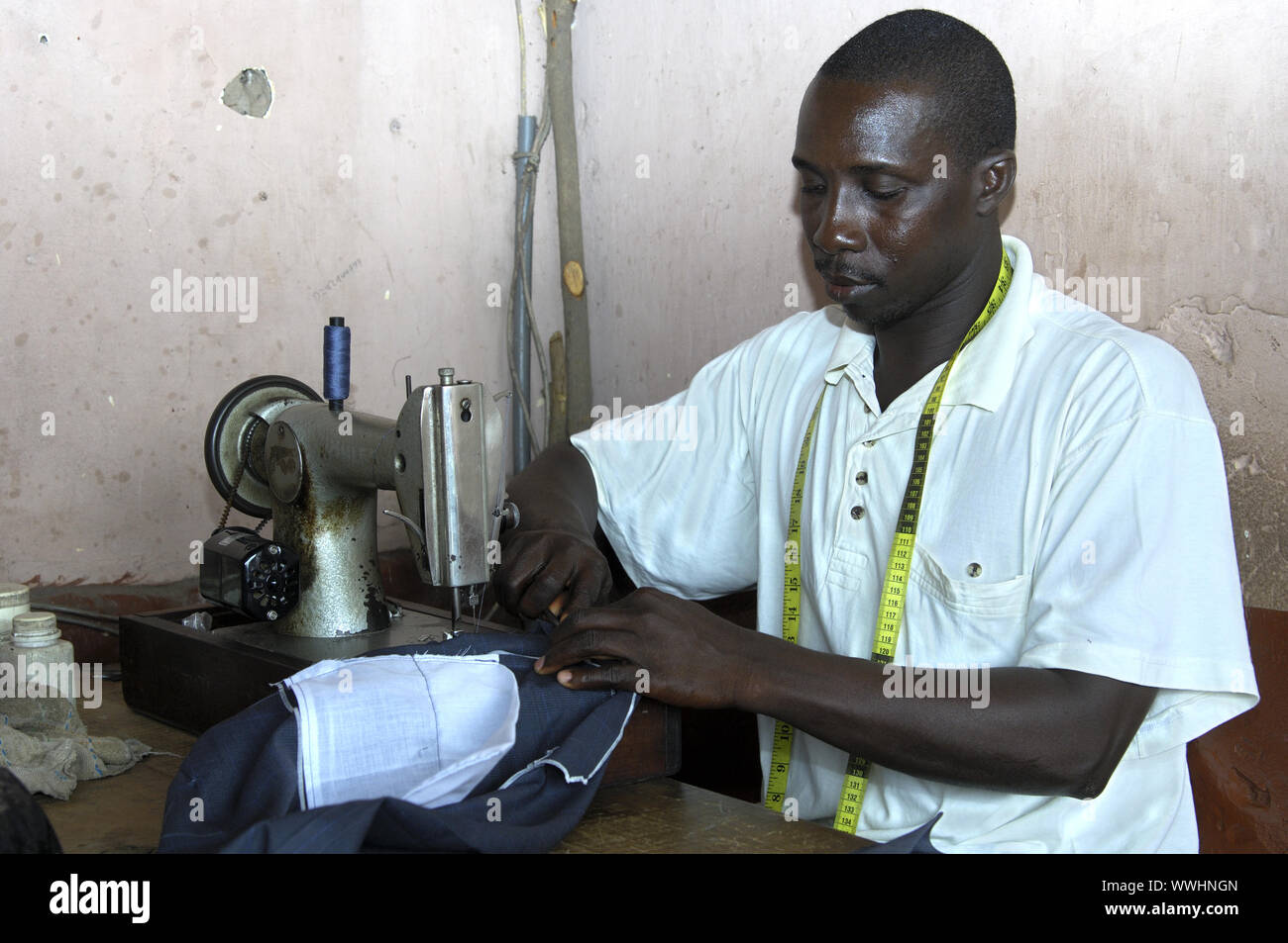 Tailor in at work, Ghana Stock Photo