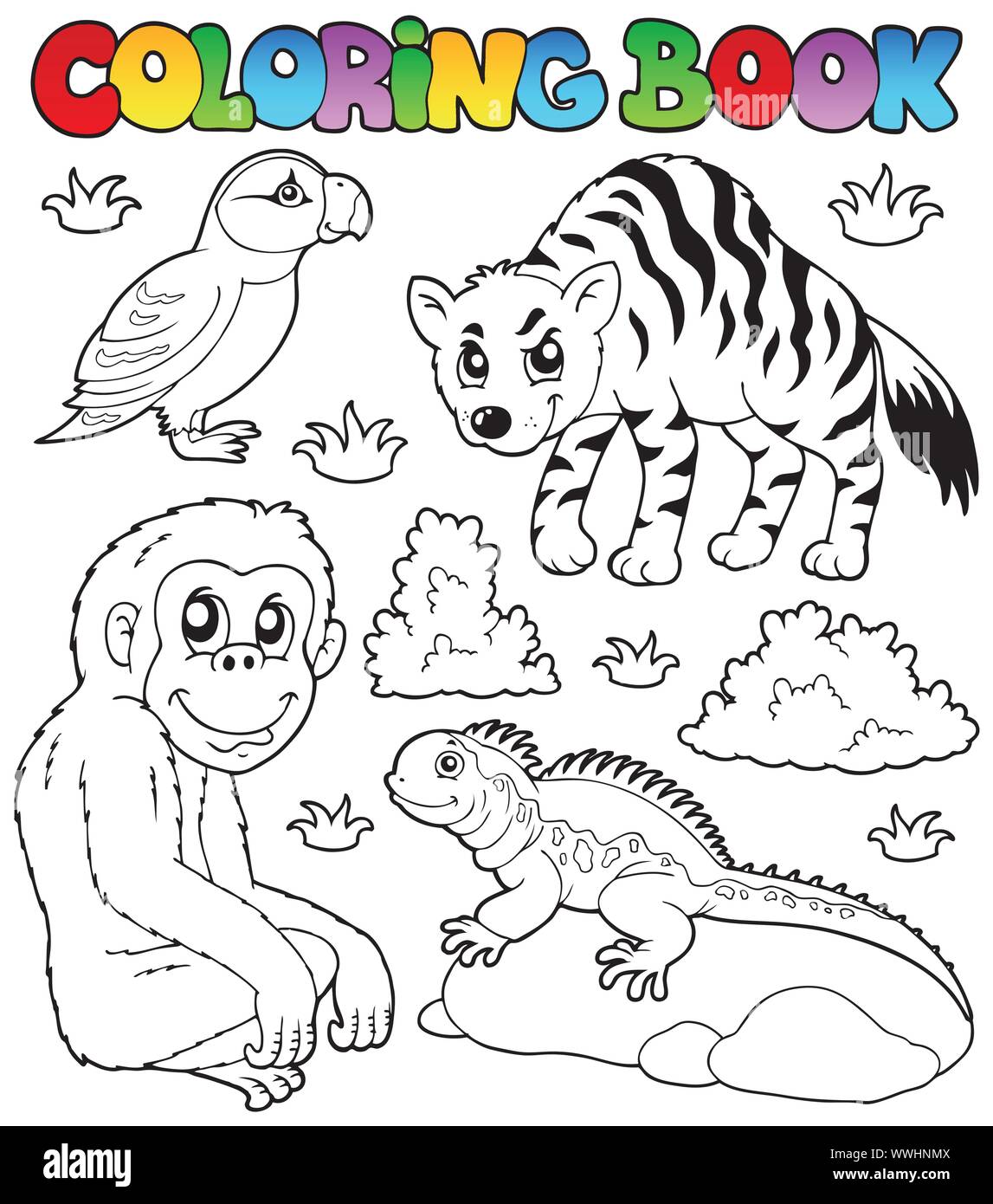 Download Coloring Book Zoo Animals Set 2 Stock Vector Image Art Alamy