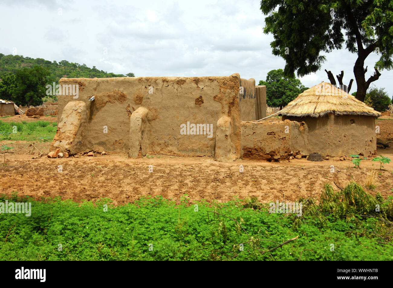 Clay buildings in the province Nahouri, Burkina Faso Stock Photo