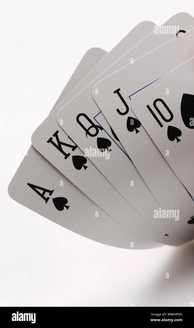 Ro Spade Royal flush of spade on white background Stock Photo - Alamy
