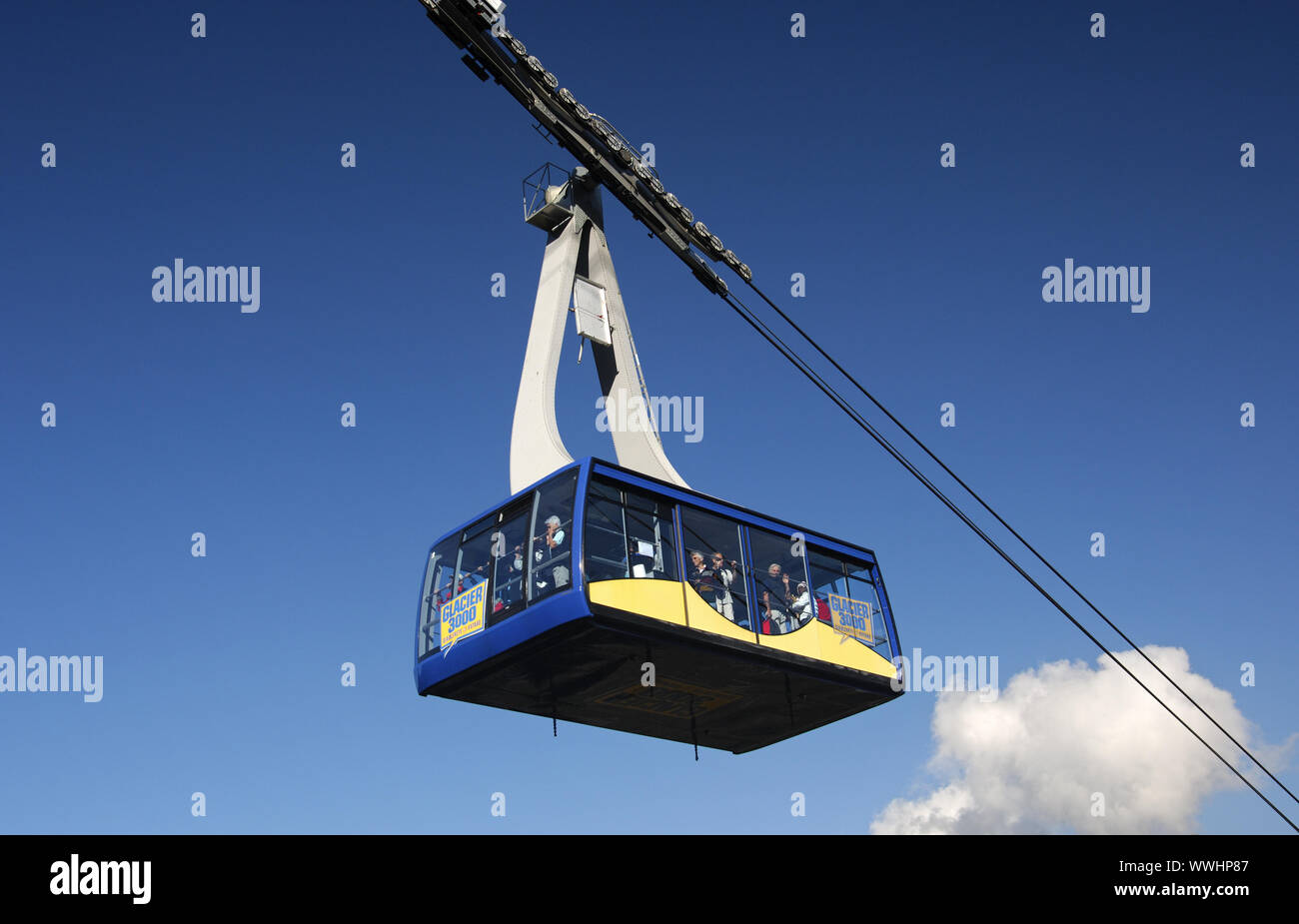 Col du Pillon Scex Rouge cable car gondola Stock Photo