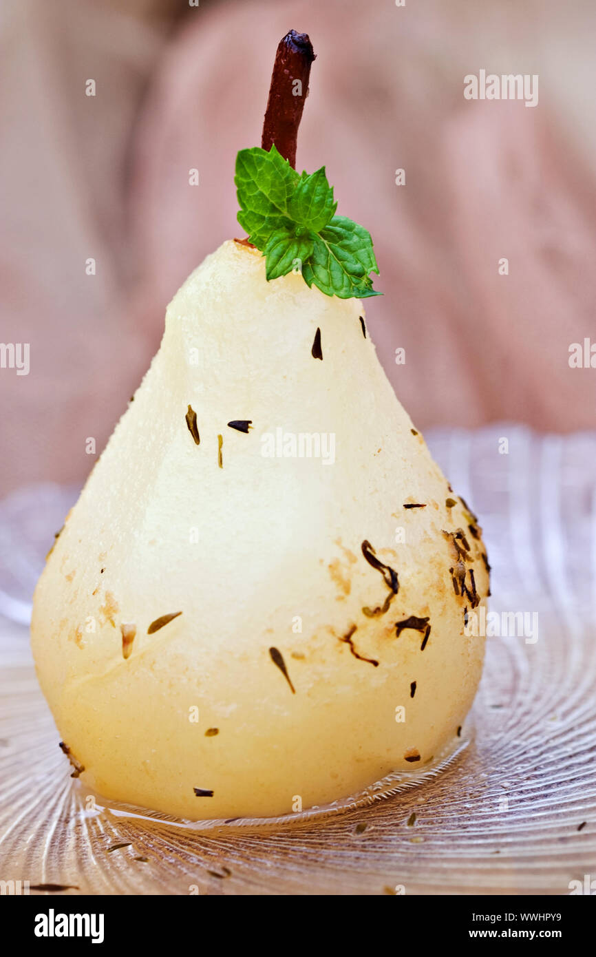 Poached Pear Stock Photo