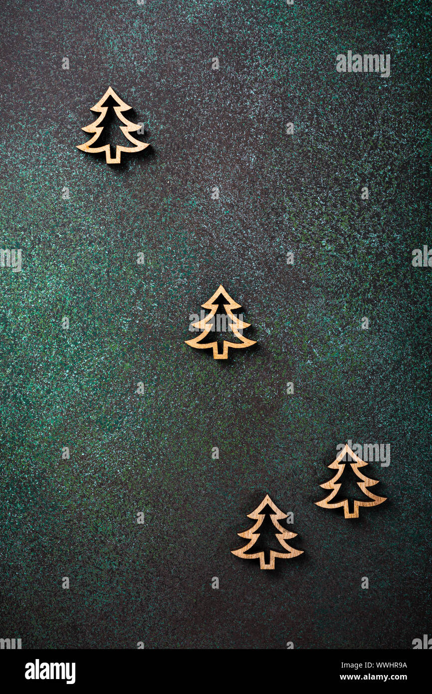 Festive background with wooden christmas tree Stock Photo - Alamy