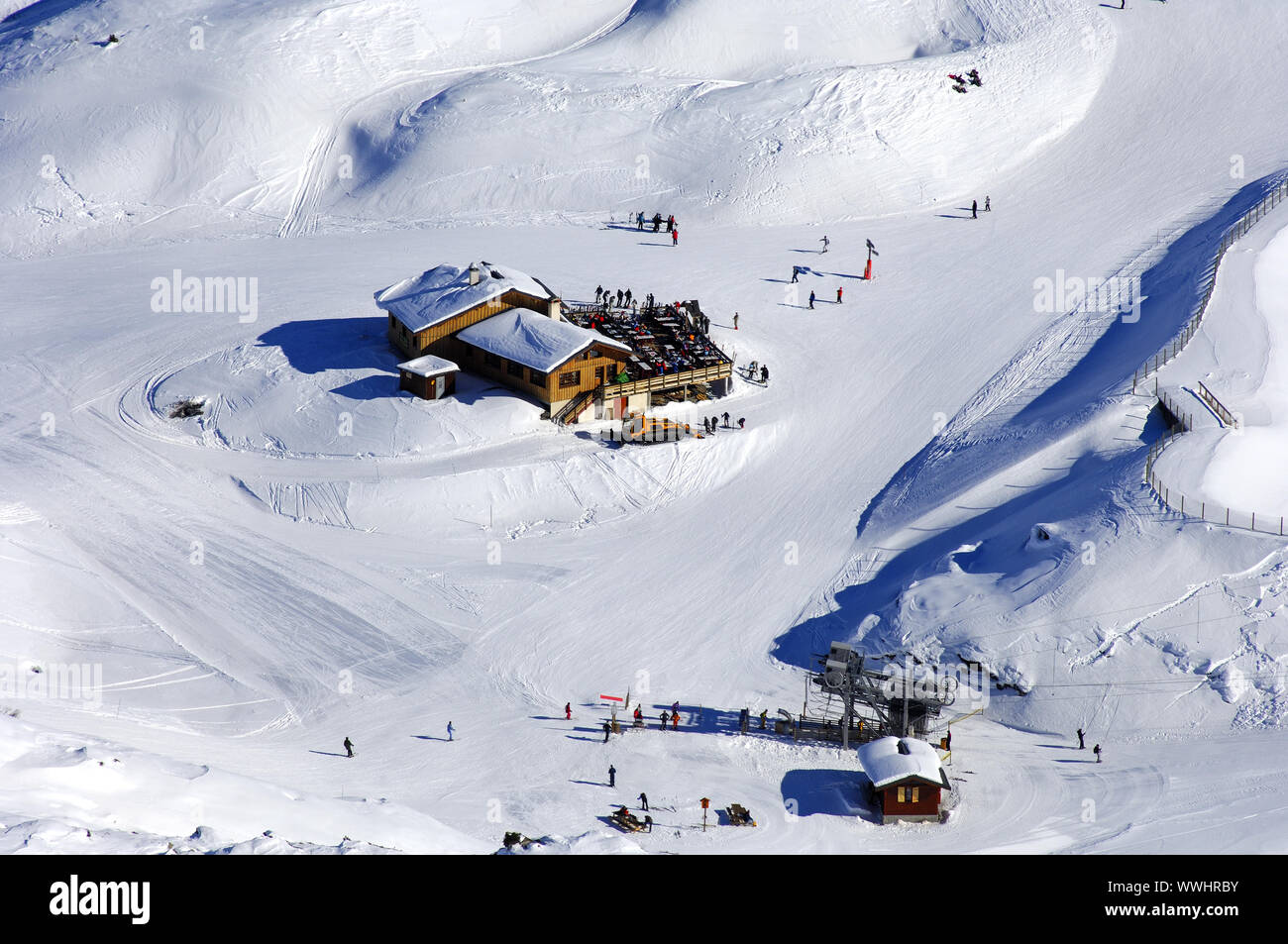In the ski area Trois Vallees, Savoyen, France Stock Photo