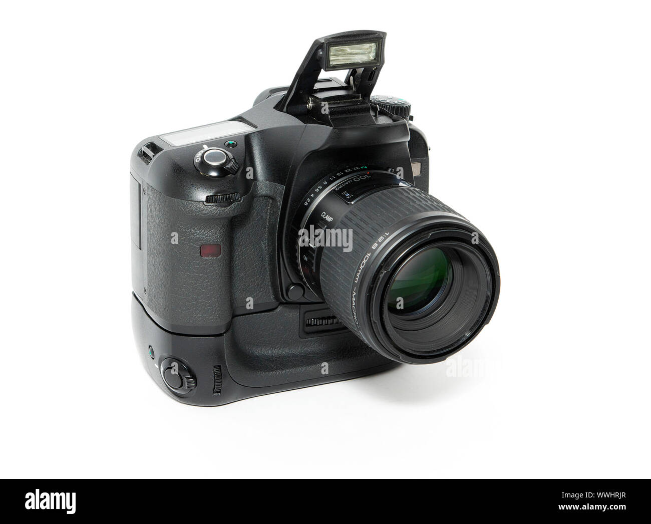 black digital camera isolated on a white Stock Photo - Alamy