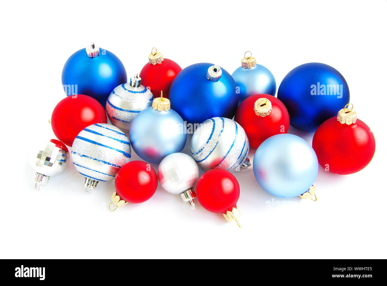 christmas balls isolated on the white background Stock Photo - Alamy
