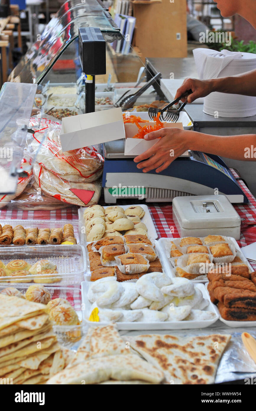 delicious food in a shop of lebanese cuisine Stock Photo - Alamy