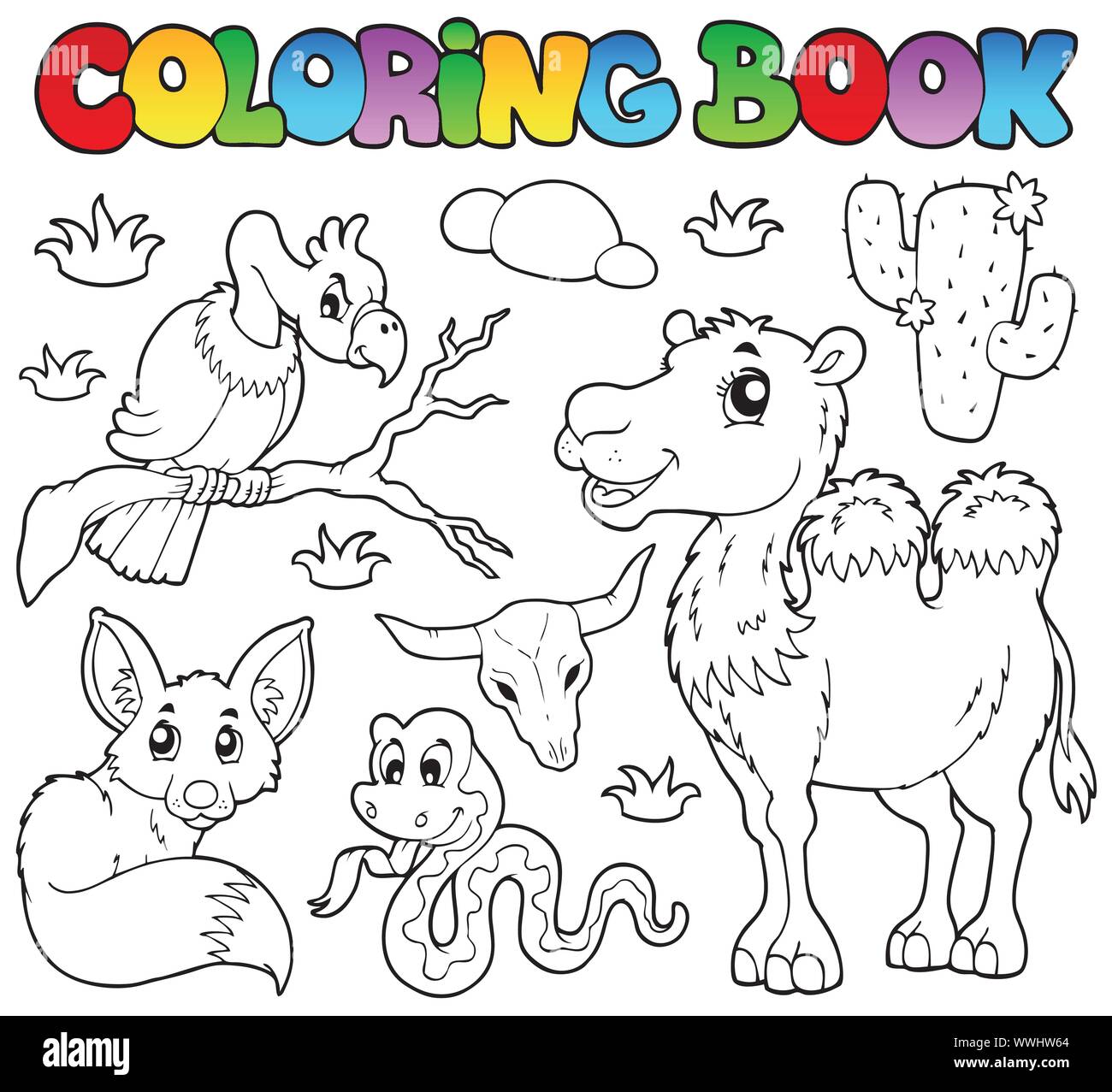 Download Coloring Book Desert Animals 1 Stock Vector Image Art Alamy