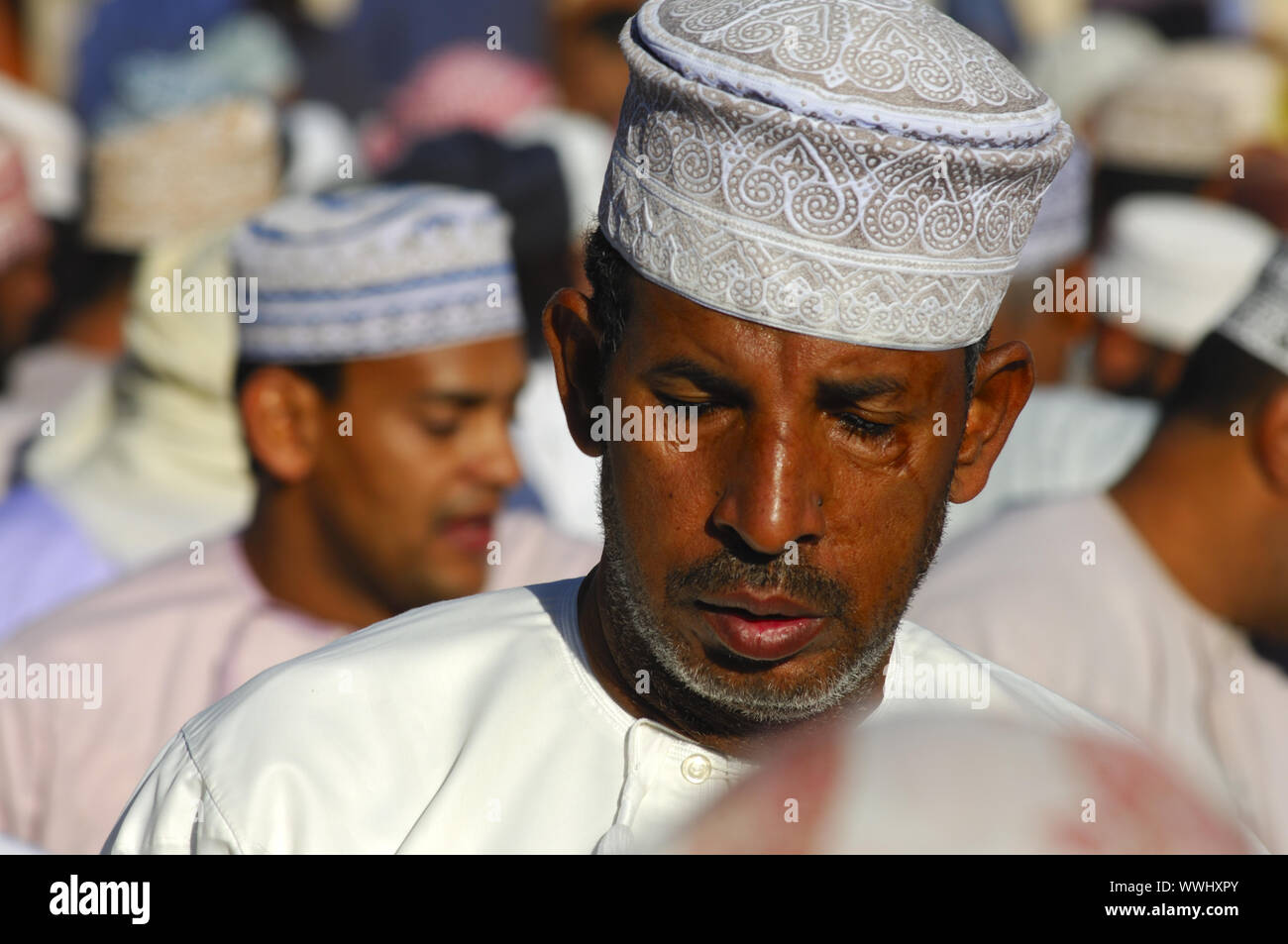Man from Oman in national costume Dishdasha Stock Photo