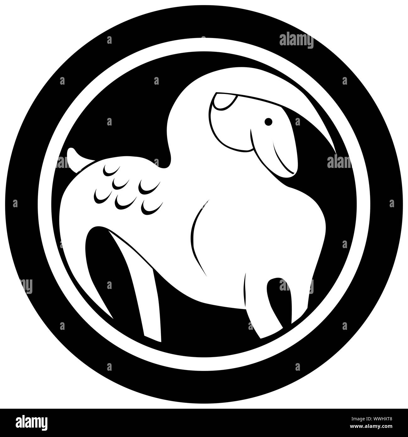 Stylized zodiac sign capricorn tattoo, isolated object over white  background Stock Photo - Alamy