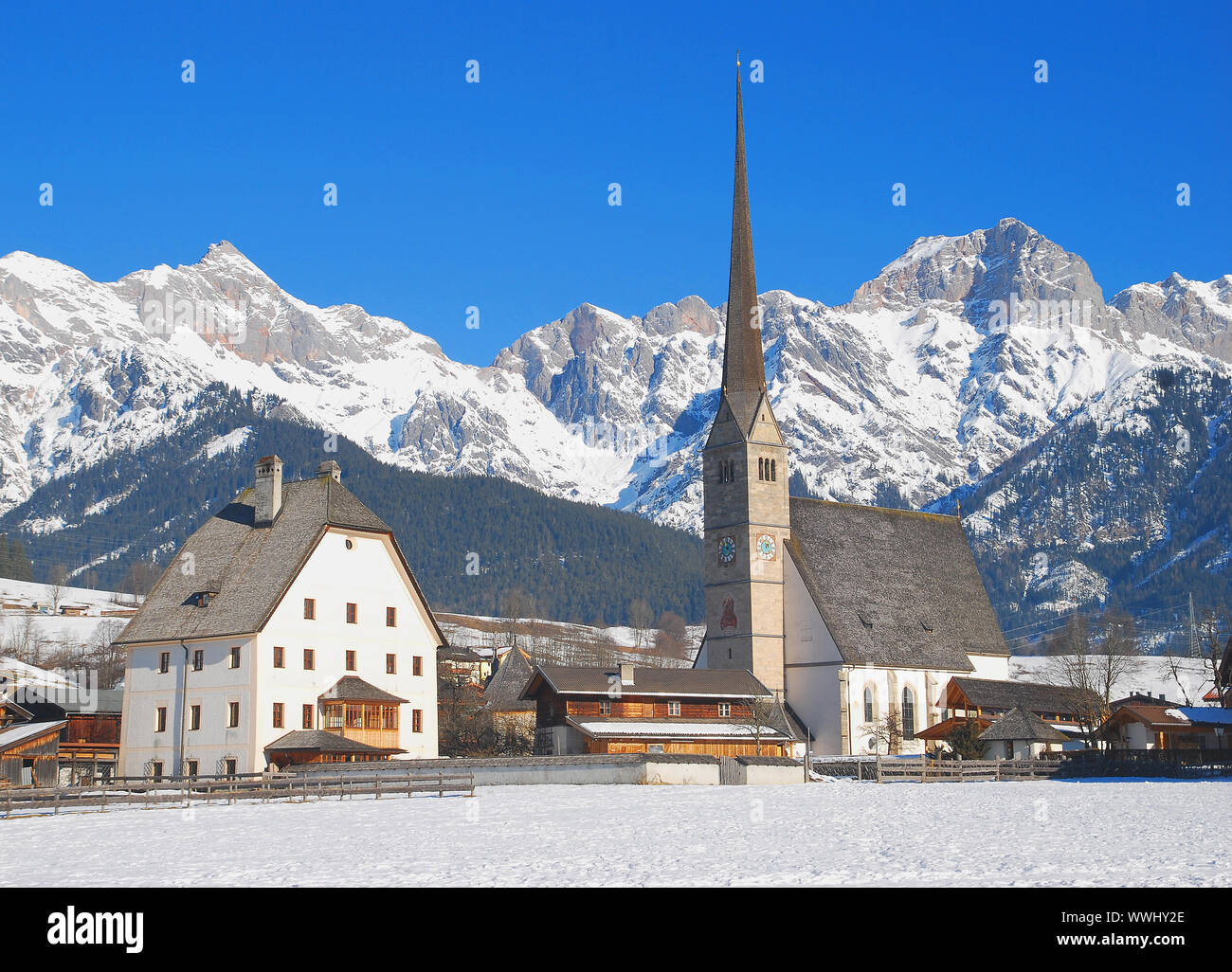 Maria Alm in the province of Salzburg Stock Photo