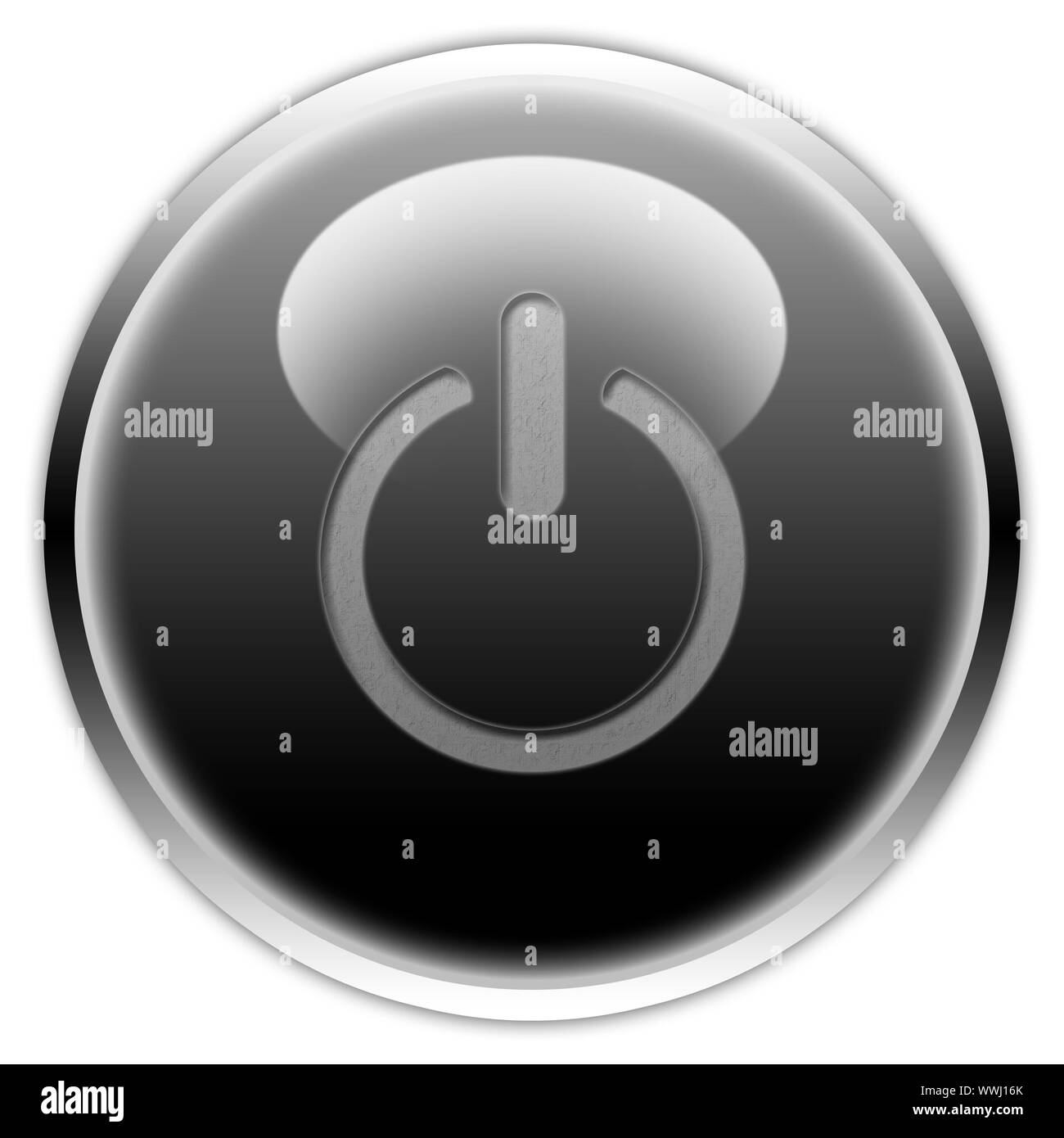 Black and white computer on and off switch Stock Photo - Alamy