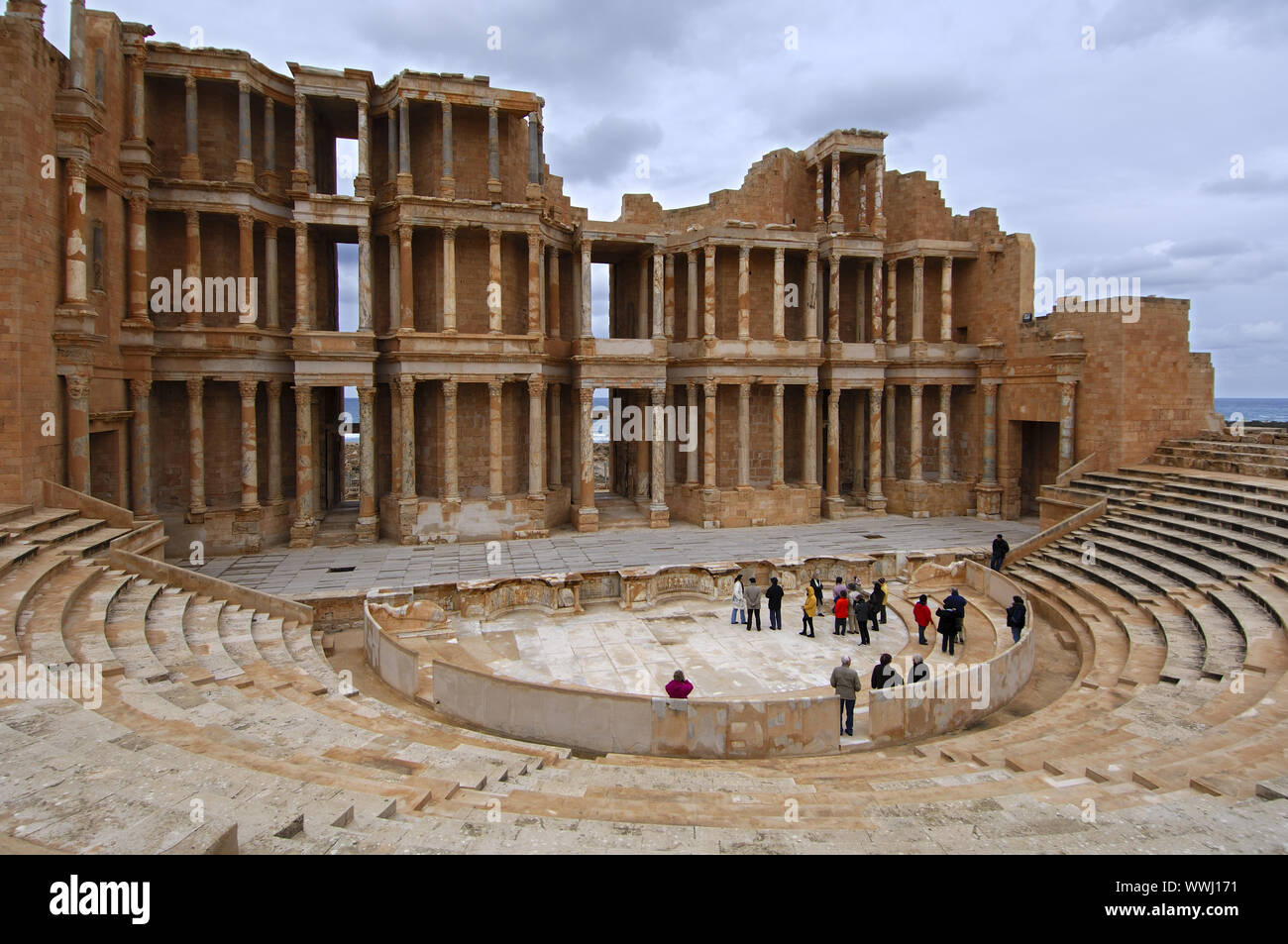 Roman Amphitheatre, Sabratha, Libya Stock Photo