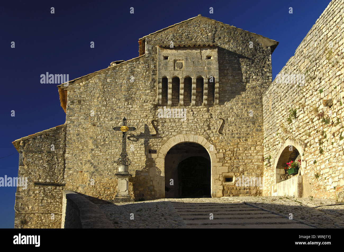 Banon city fortification, France Stock Photo