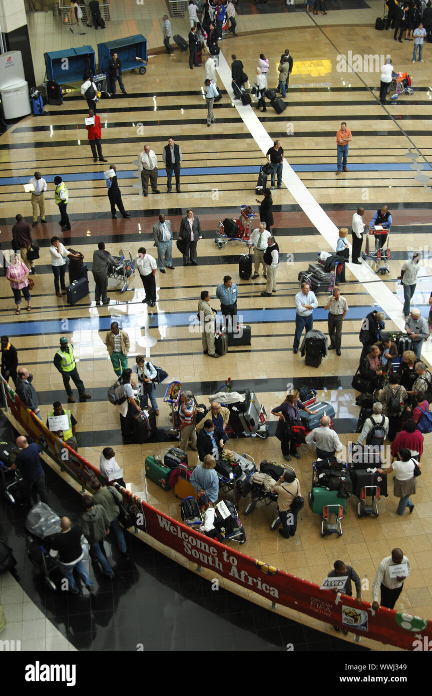 Arrivals Hall, Johannesburg International Airport Stock Photo