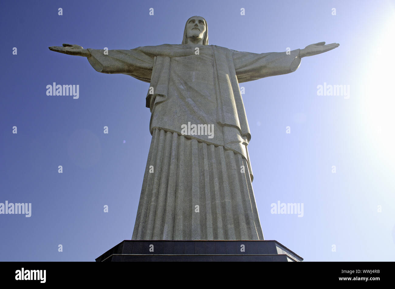 Statue of Christ on the Corcovado in Rio de Janeiro Stock Photo