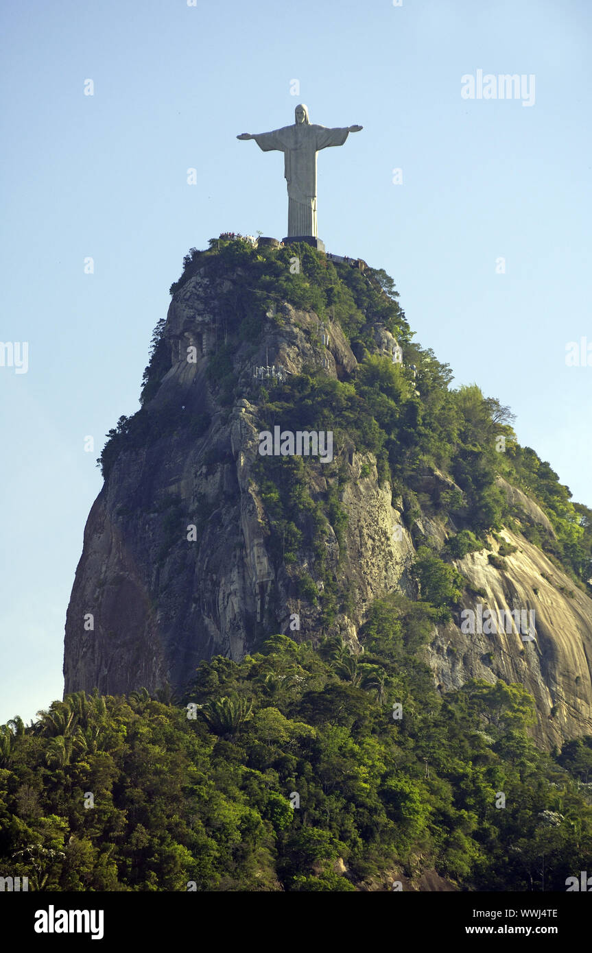 Corcovado with statue of Christ, Rio de Janeiro Stock Photo