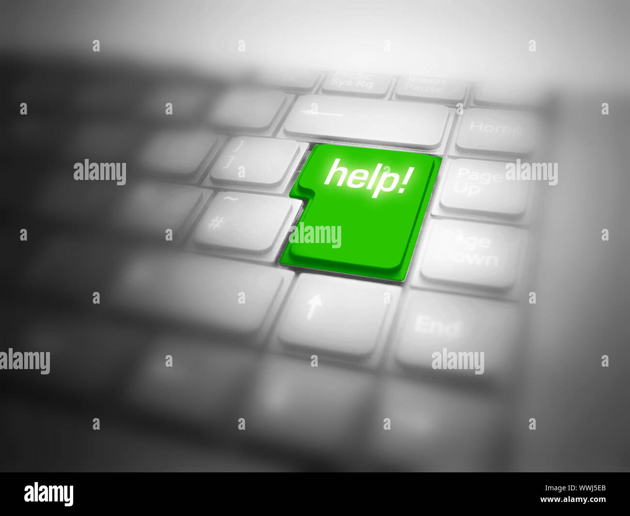 Big Help button on keyboard. Conceptual image Stock Photo