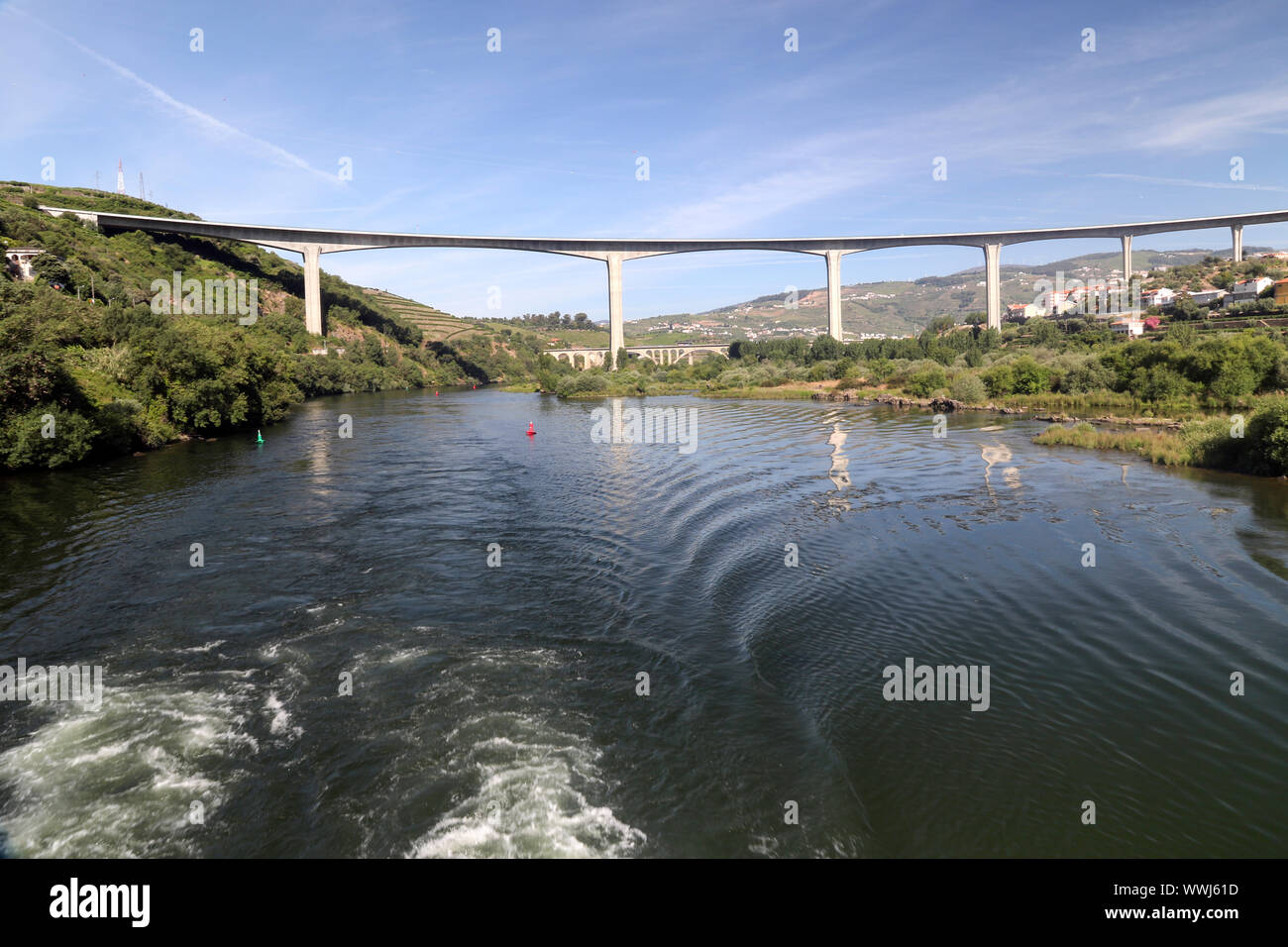 One of the bridges crossing the River Douro in the Douro valley Stock Photo