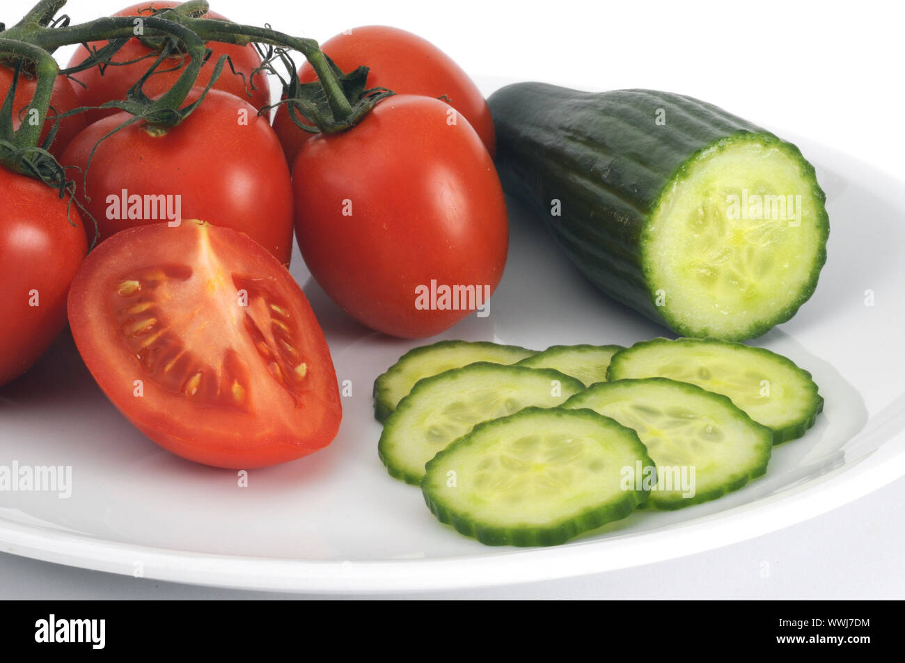 tomatoes, cucumbers Stock Photo