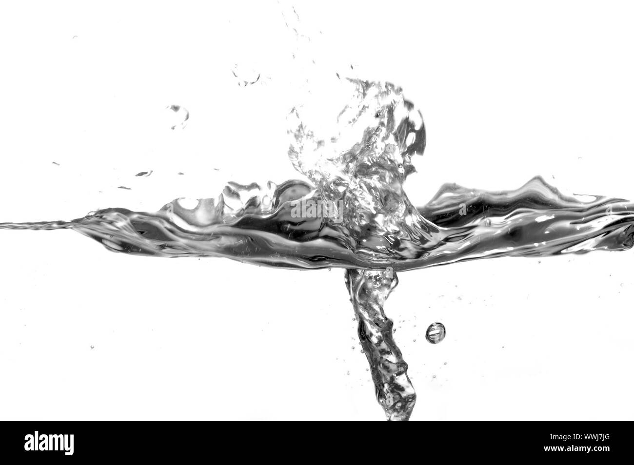 Black and white water splash abstract Stock Photo - Alamy
