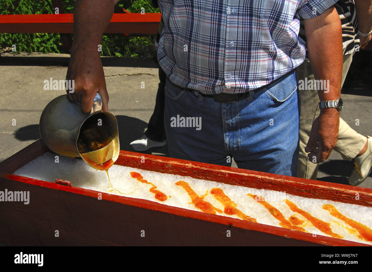 Maple syrup tasting, Canada Stock Photo Alamy