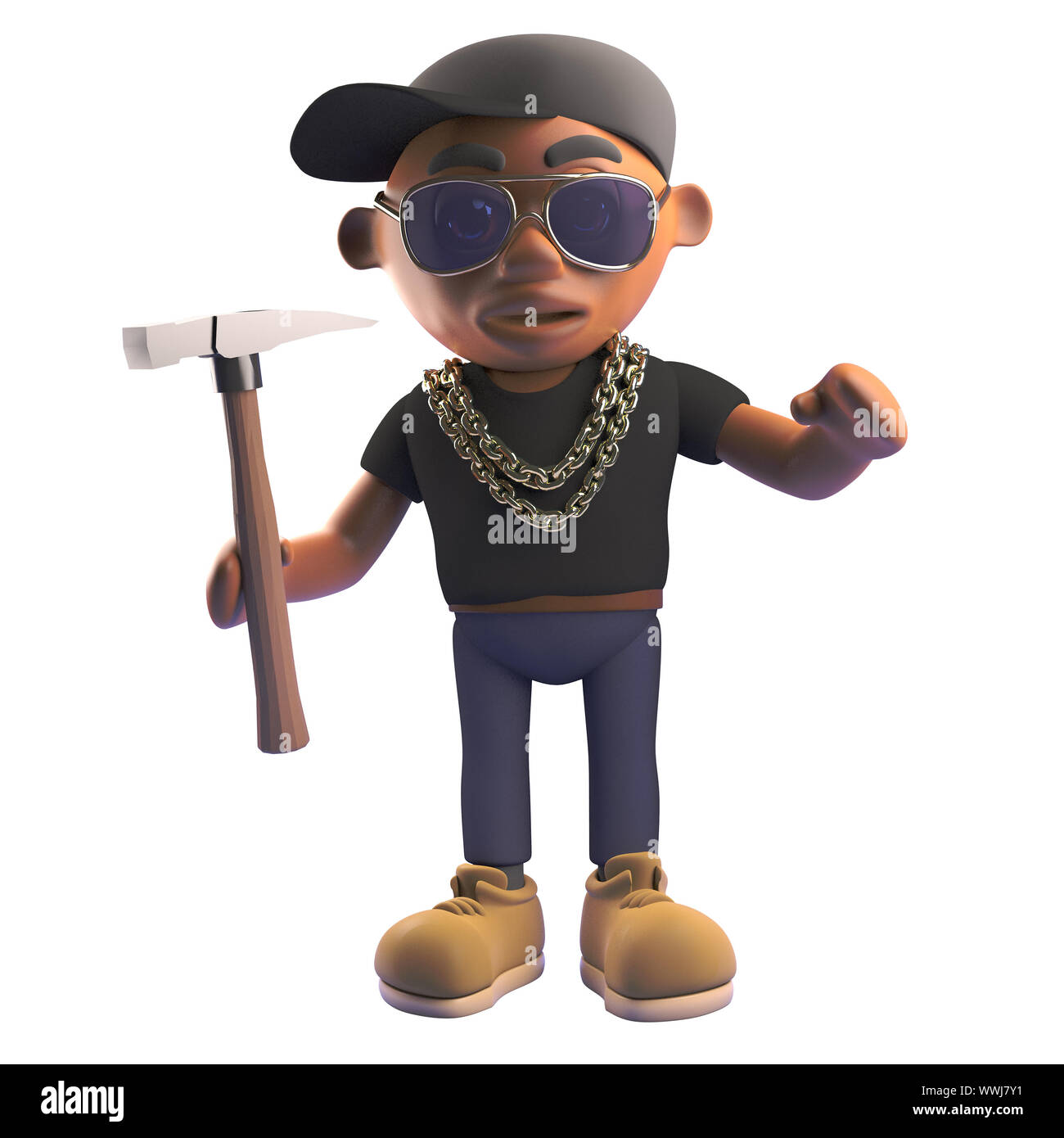 https://c8.alamy.com/comp/WWJ7Y1/3d-cartoon-black-hiphop-rapper-character-in-baseball-cap-holding-a-hammer-3d-illustration-render-WWJ7Y1.jpg