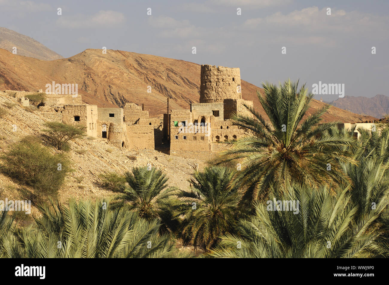 Clay watchtower, Oman Stock Photo