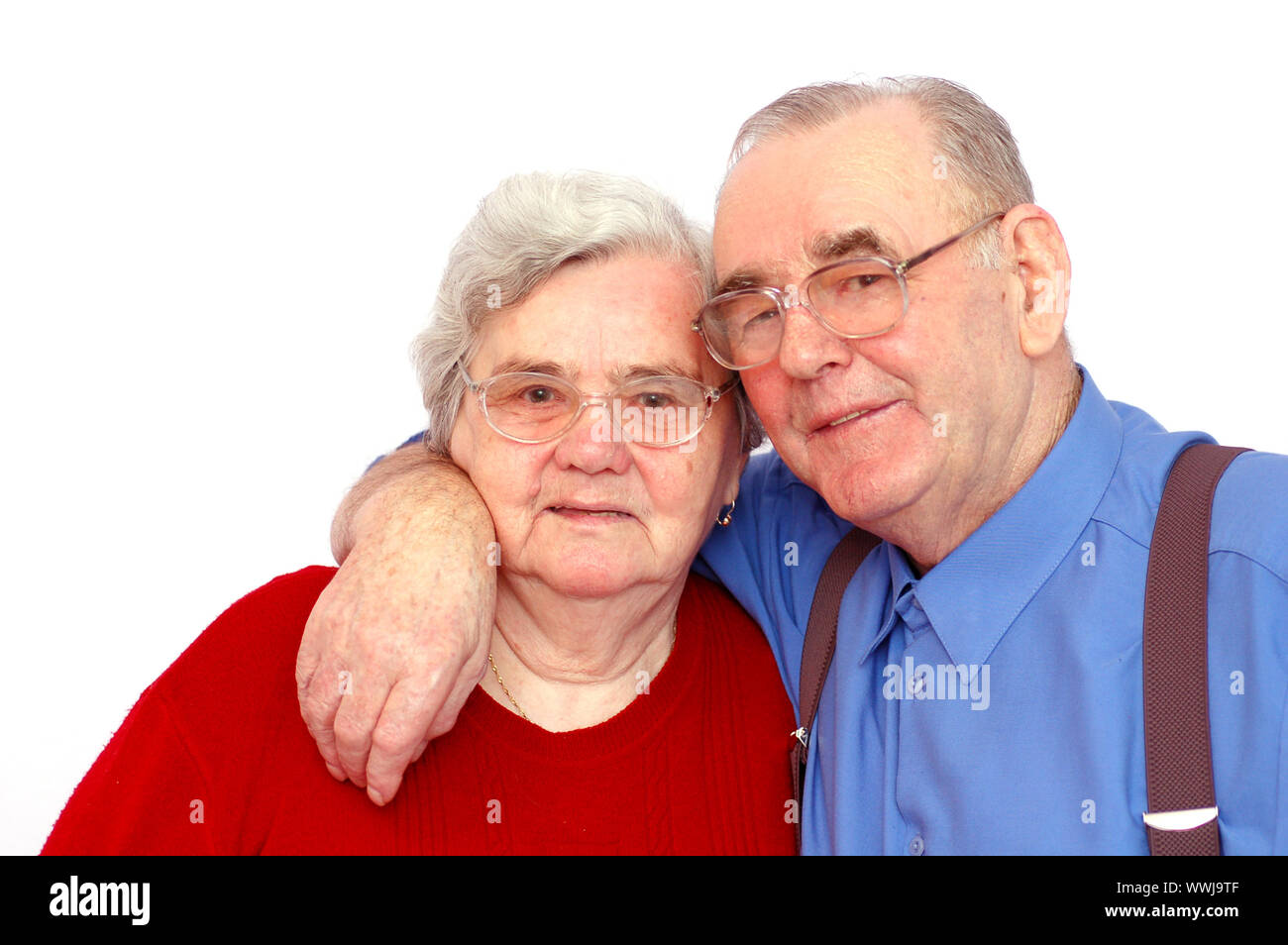 Elderly happy couple isolated on white background Stock Photo - Alamy