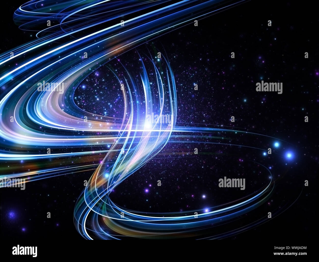 Dynamic interplay of motion forms in three dimensional space on the subject  of space, motion and energy Stock Photo - Alamy