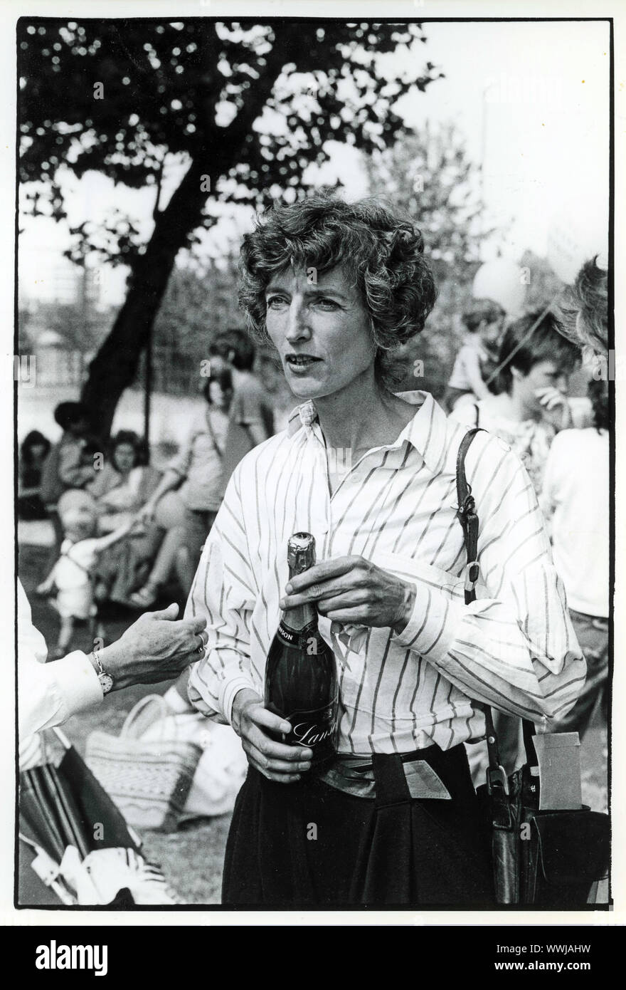 Wendy Savage celebrating victory when she In 1985, was accused of incompetence by the professor in her department (Professor Jurgis Gediminas Grudzinskas[2]) and suspended from her post at the London Hospital Medical College, but she was cleared of all charges and reinstated in 1986 following a high-profile enquiry. A British Medical Journal editorial concluded that a clash of personalities had led to the charges against Dr Savage. Stock Photo