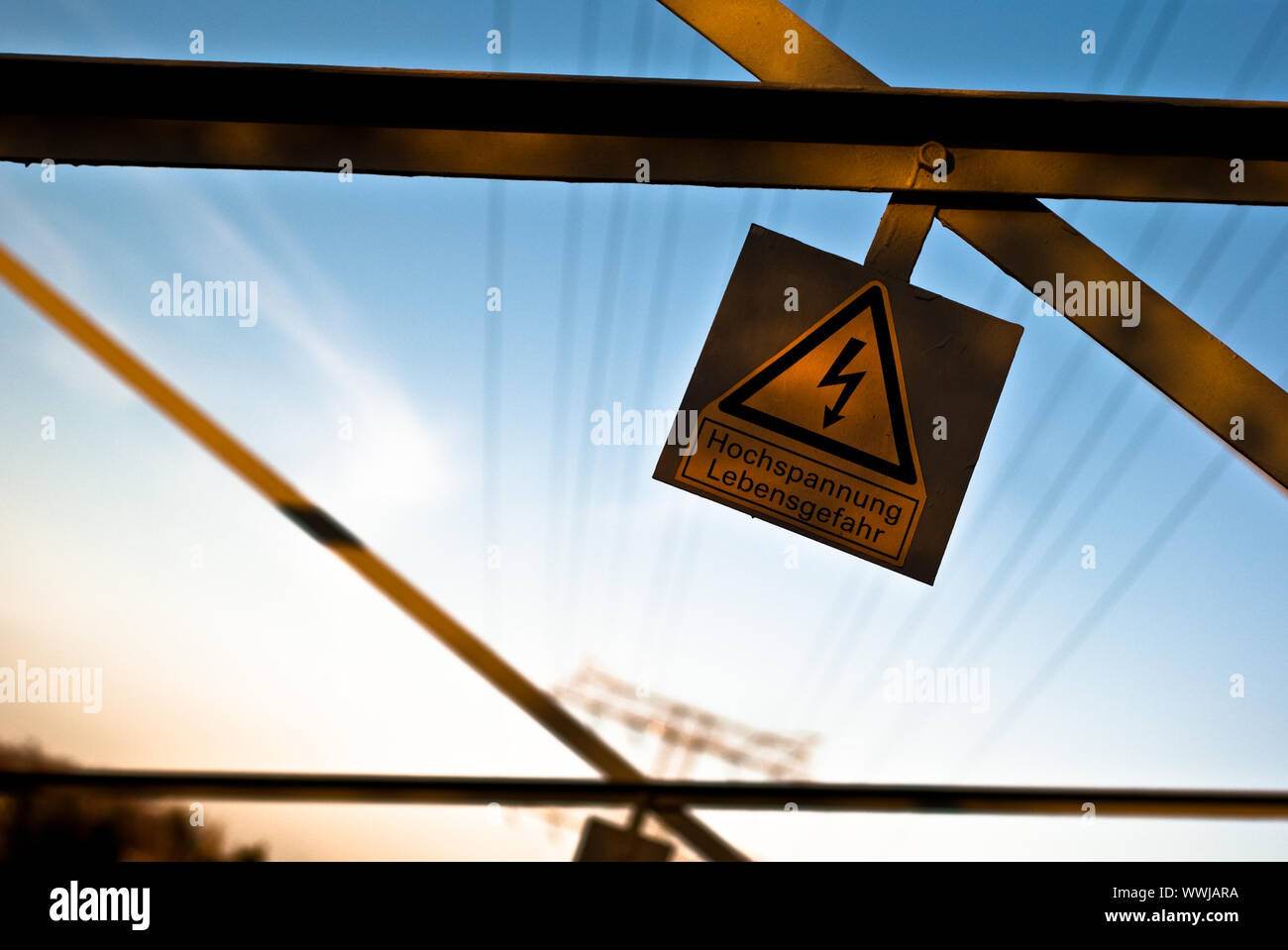 High voltage Danger to life Stock Photo