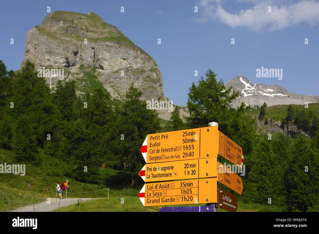 Hiking area Ovronnaz, Valais, Switzerland Stock Photo