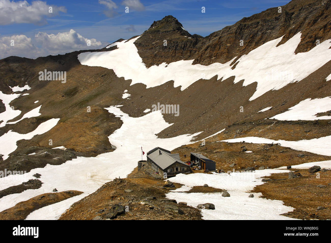 Monte Leone Hut of the Swiss Alpine Club Stock Photo