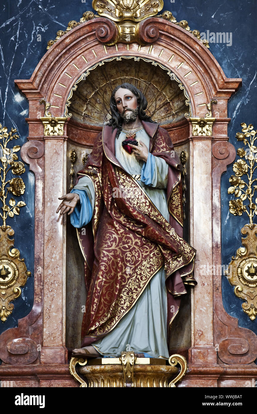 Jesus statue in the basilica on the Sonntagsberg, Mostviertel Region, Lower Austria, Austria, Europe Stock Photo