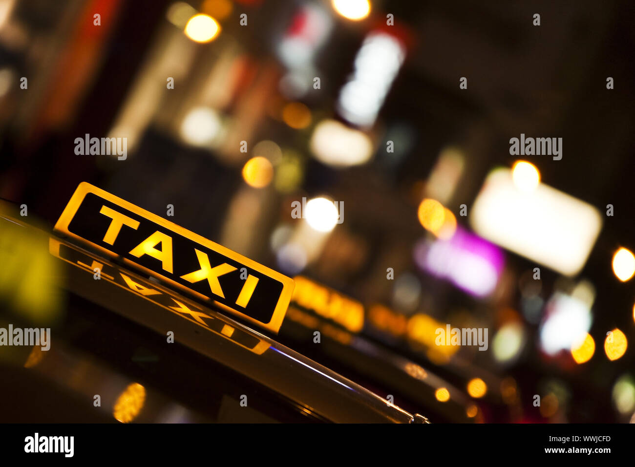 Taxi driving in city centre hires stock photography and images Alamy