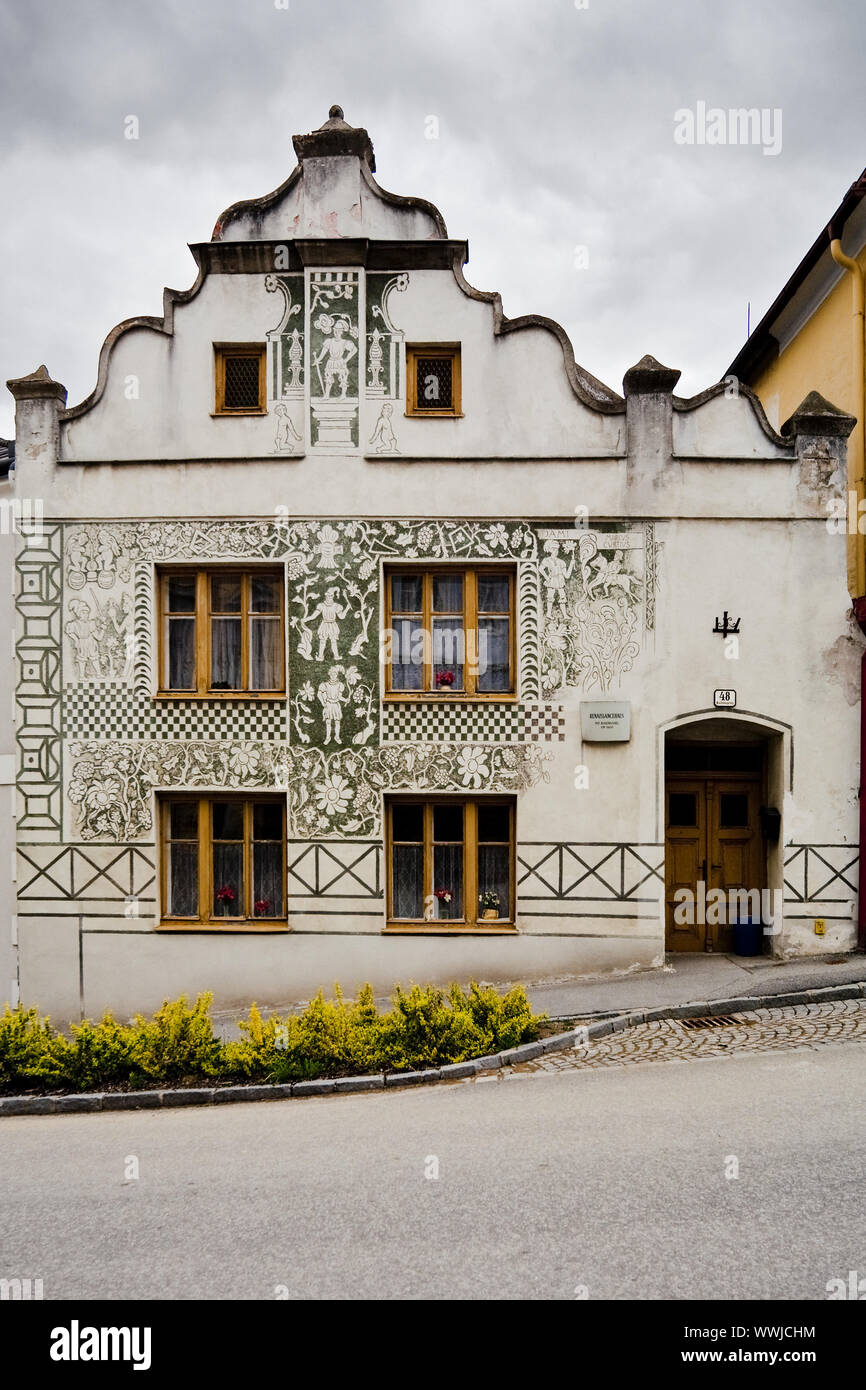 renaissance house in Weitra, Waldviertel Region, Lower Austria, Austria, Europe Stock Photo