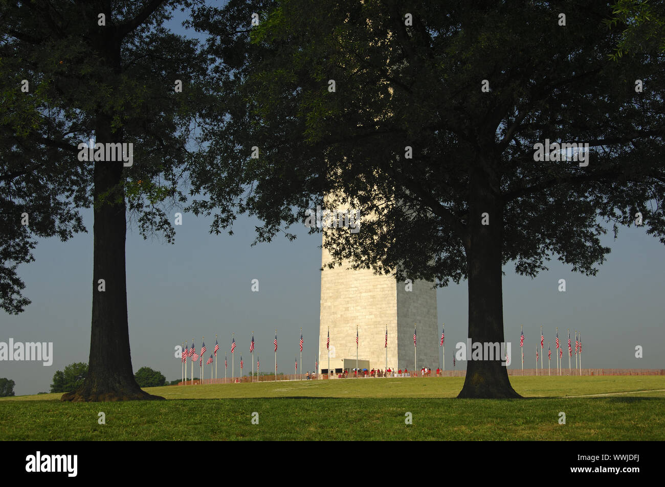 Am Washington Monument, Washington D.C., USA Stock Photo