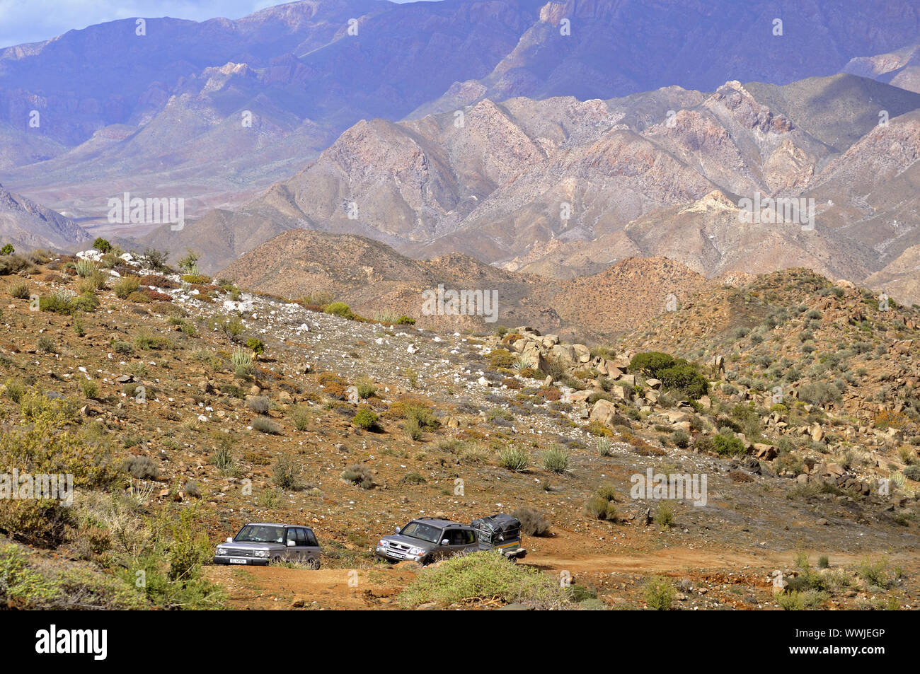 Off-road vehicle in Richtersveld National Park Stock Photo