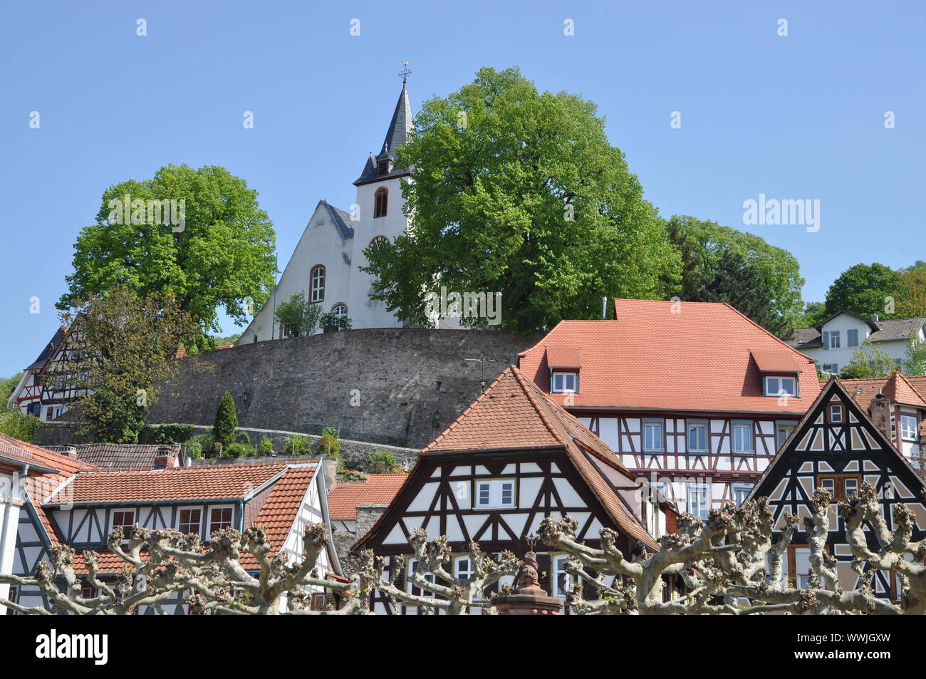 Mountain church in Zwingenberg, Bergstraße Stock Photo Alamy