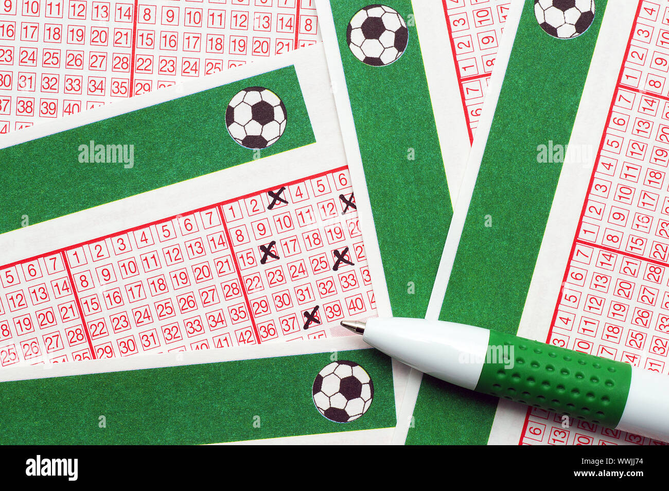 Toto/Lotto notes with pen Stock Photo - Alamy