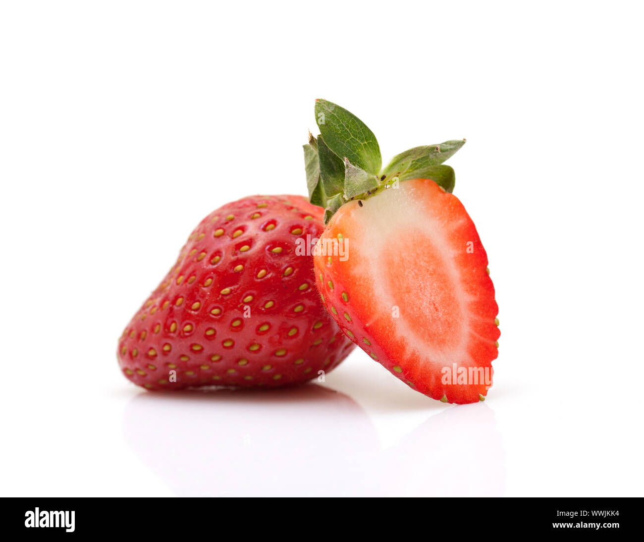 Strawberries closeup over white background Stock Photo - Alamy