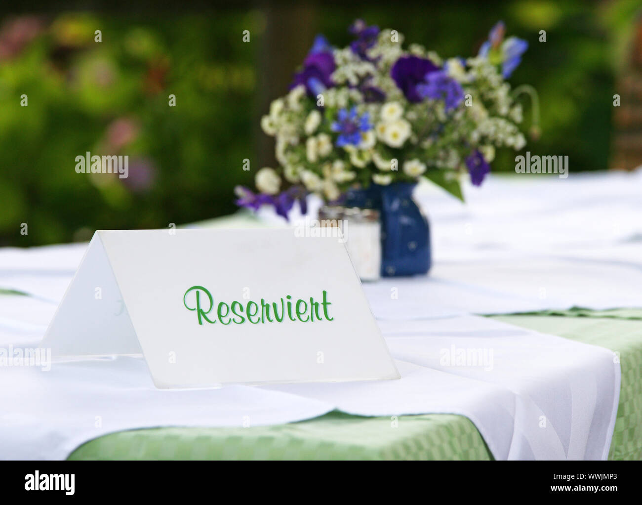 Reservation at the restaurant Stock Photo