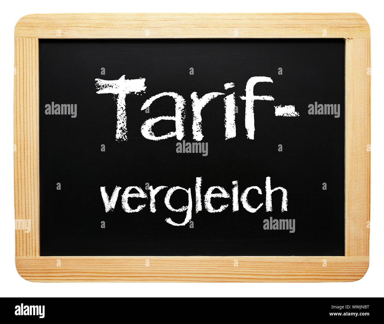 Tariff comparison - chalk board Stock Photo