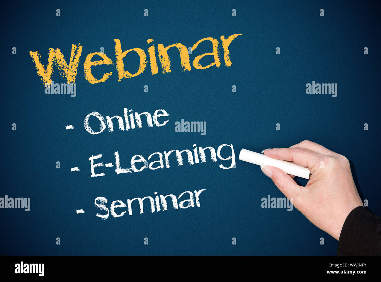 Webinar - Online E-Learning Seminar Stock Photo
