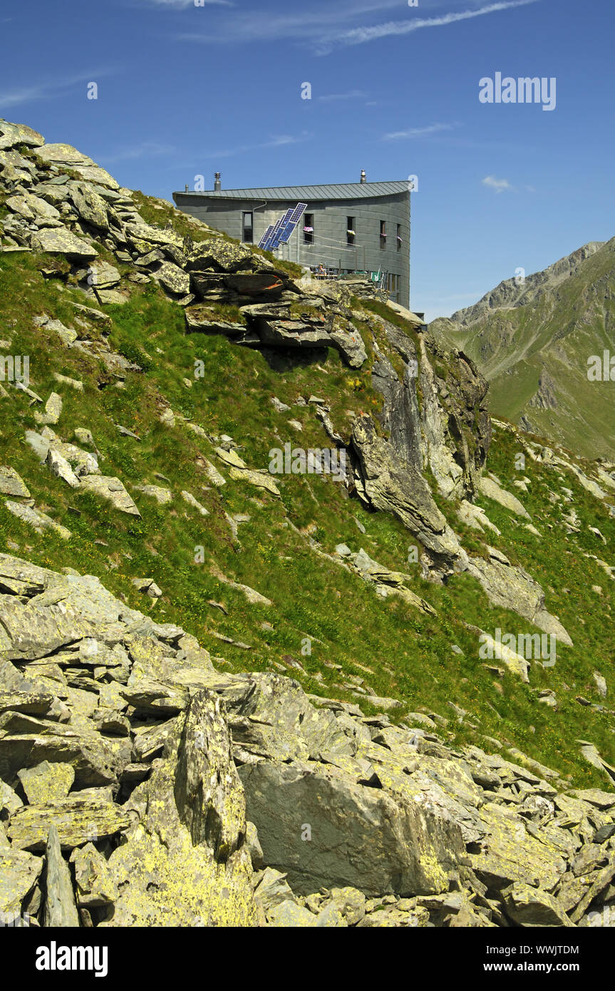 Cabane du Velan hidden in the Valais, Switzerland Stock Photo