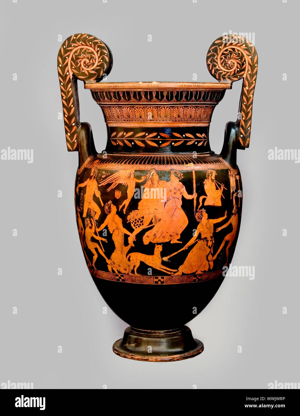 The Pronomos Vase, c. 400 BC. Found in the Collection of Museo Archeologico Nazionale di Napoli. Stock Photo