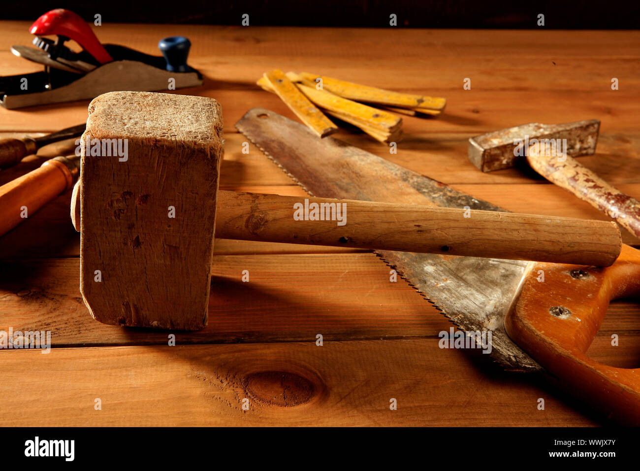 craftman carpenter hand tools artist craftmanship Stock Photo