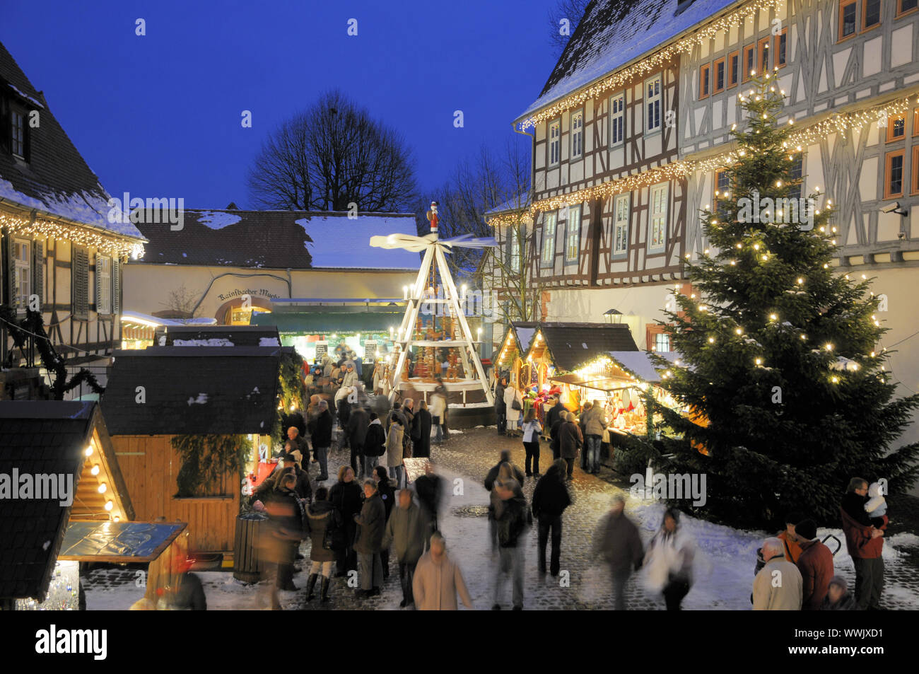 Christmas market in Michelstadt, Germany Stock Photo Alamy